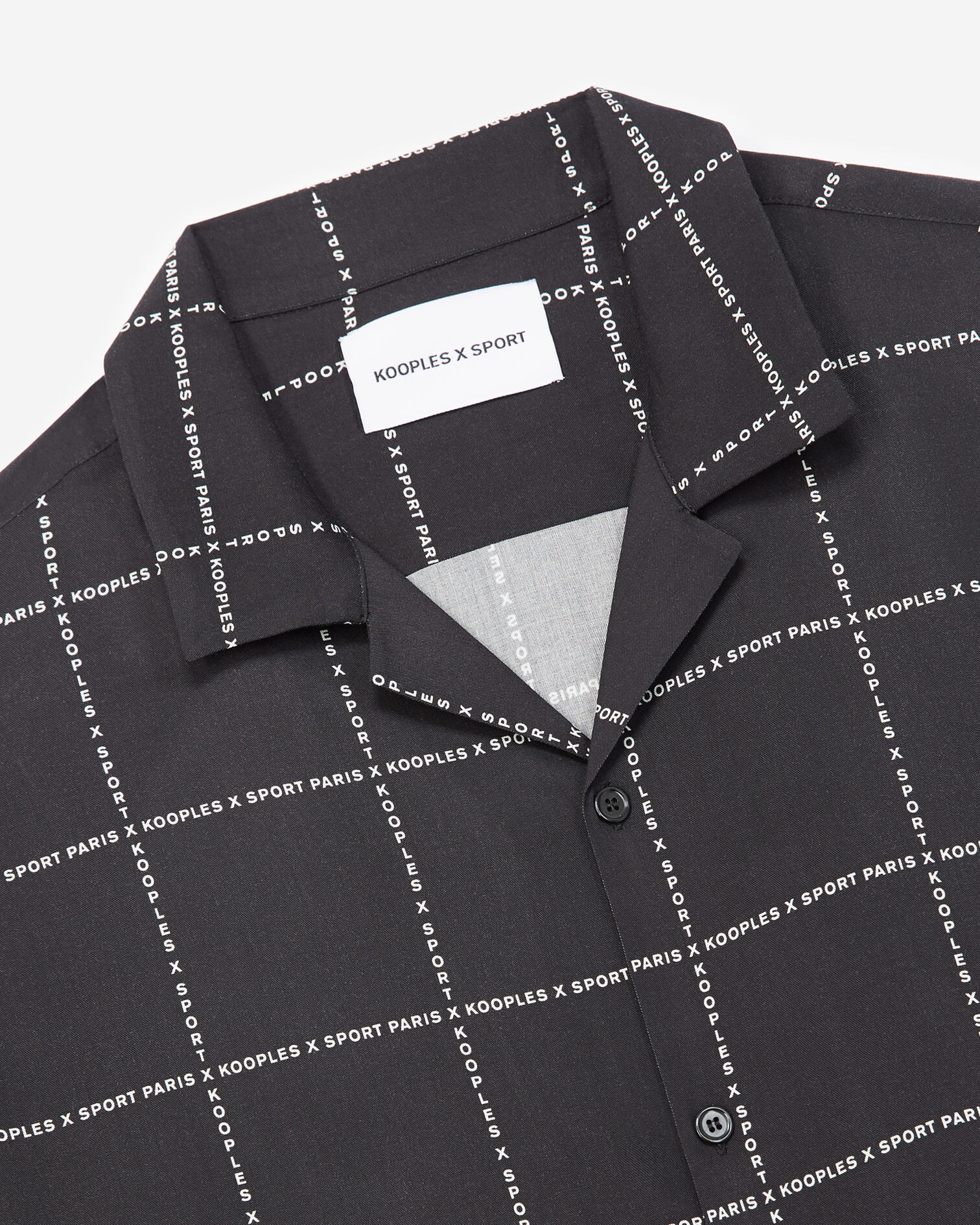 Camisa manga corta negra cuadros, BLACK WHITE, hi-res image number null