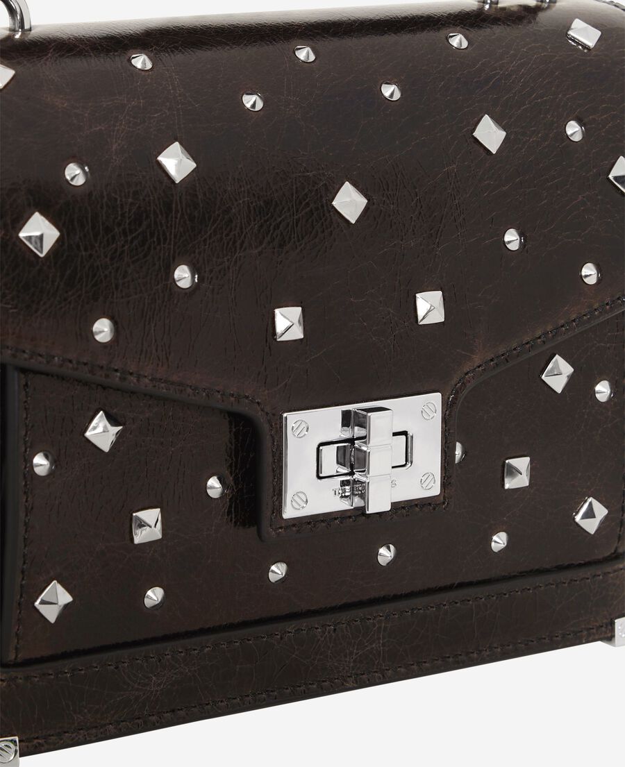 The Kooples F BROWN emily small bag in brown crackle leather