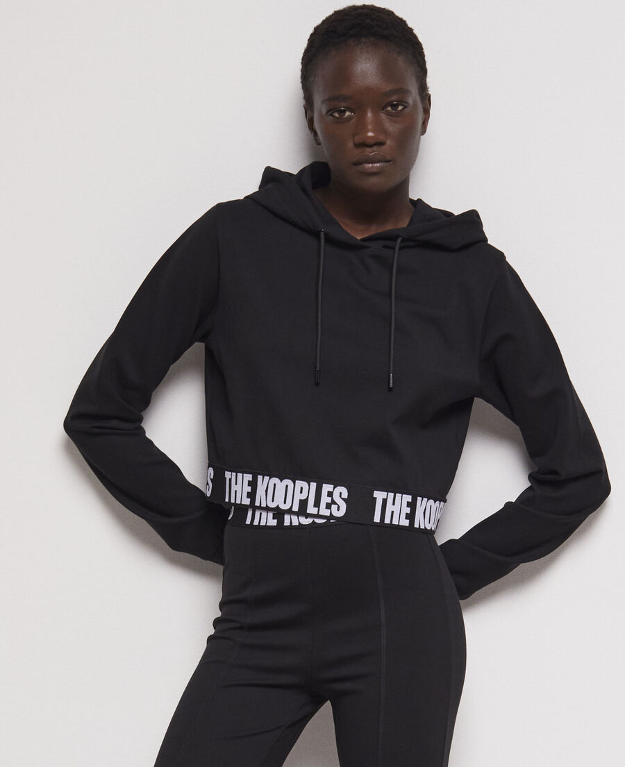 더 쿠플스 The Kooples Sweatshirt A capuche et logo,BLACK
