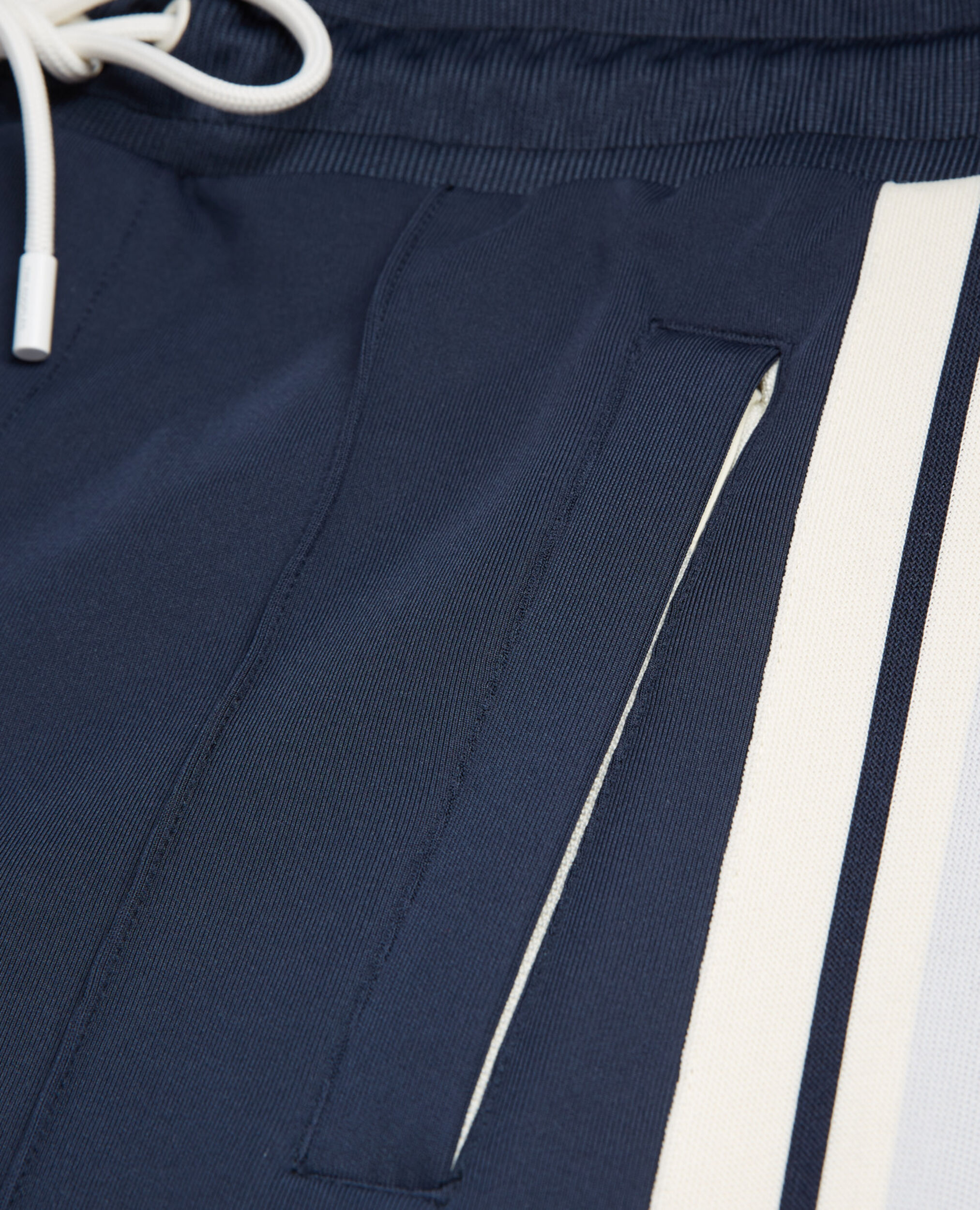 Jogging ample bleu marine bandes écrues, NAVY, hi-res image number null