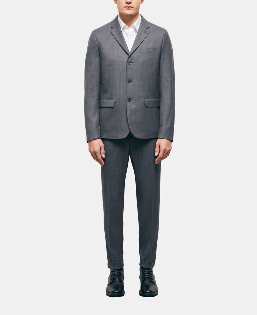 The Kooples MEN GREY gray wool suit jacket