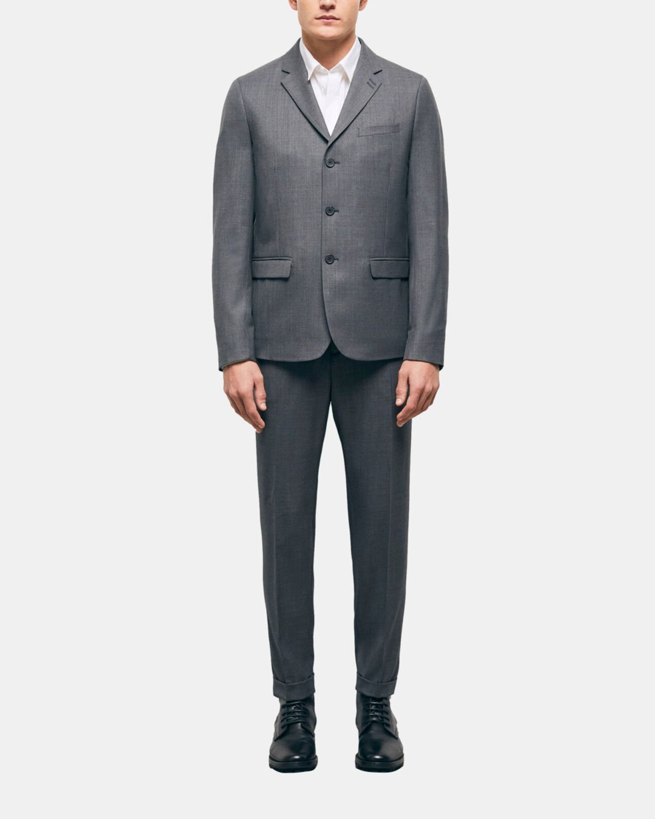 The Kooples MEN GREY gray wool suit jacket