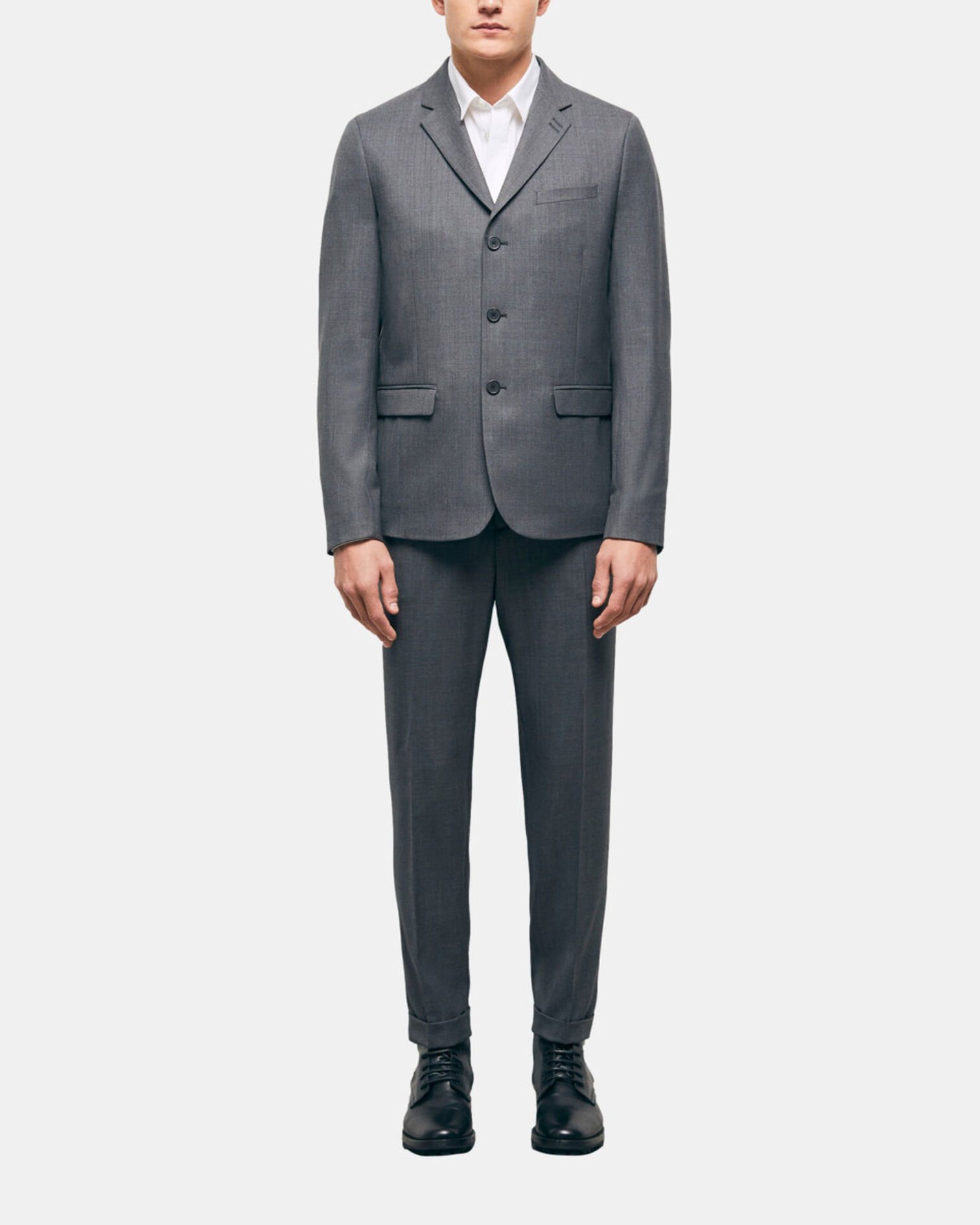 Gray wool suit jacket, GREY, hi-res image number null