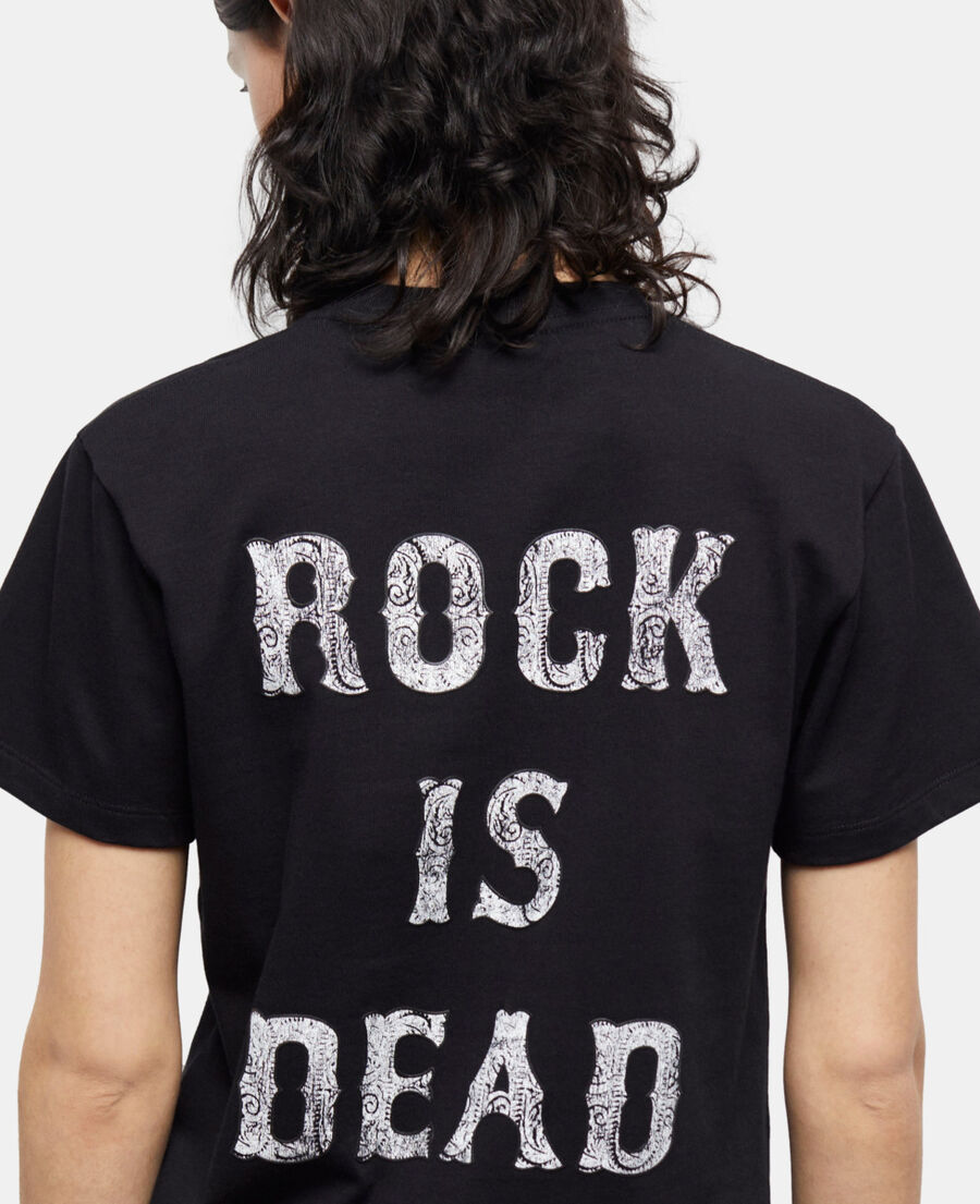 black screen print t-shirt