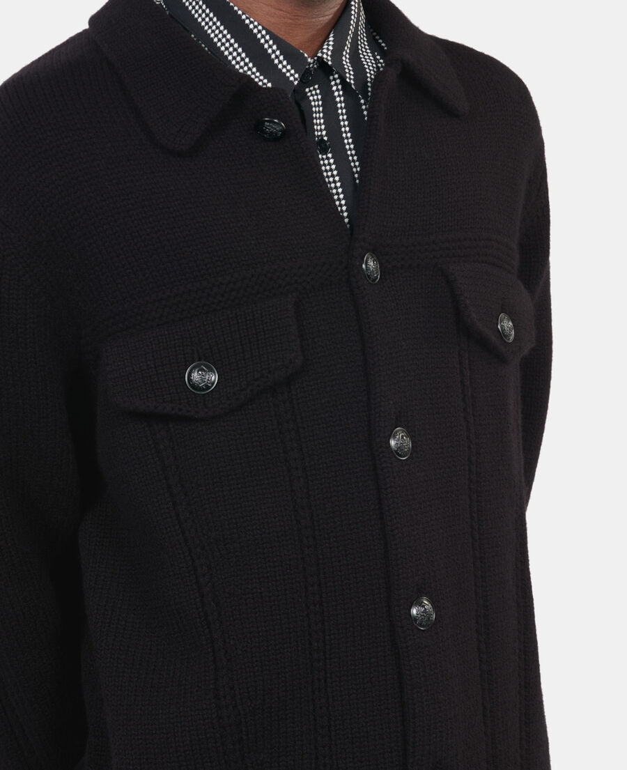 The Kooples MEN BLACK black wool cardigan 