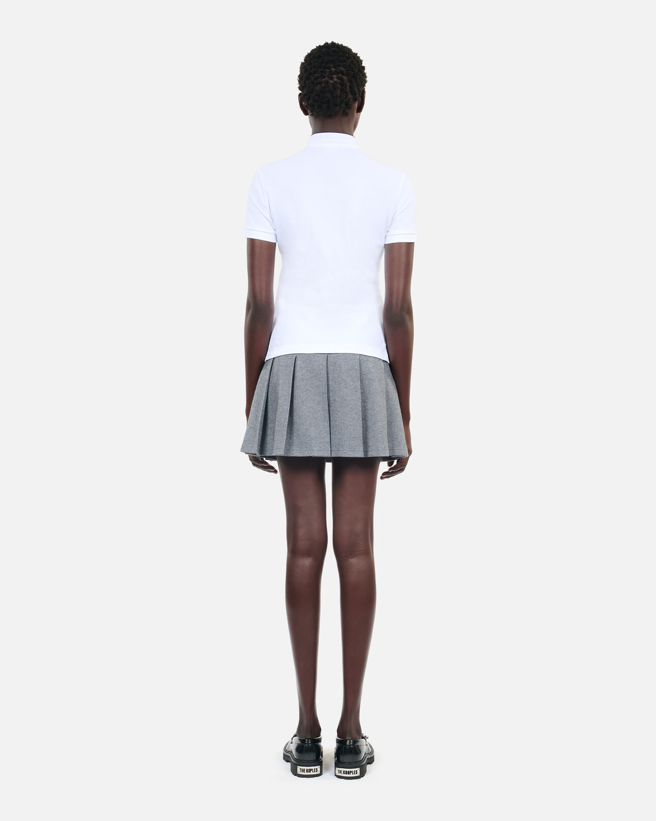 The Kooples WOMEN WHITE white piqué cotton polo t-shirt