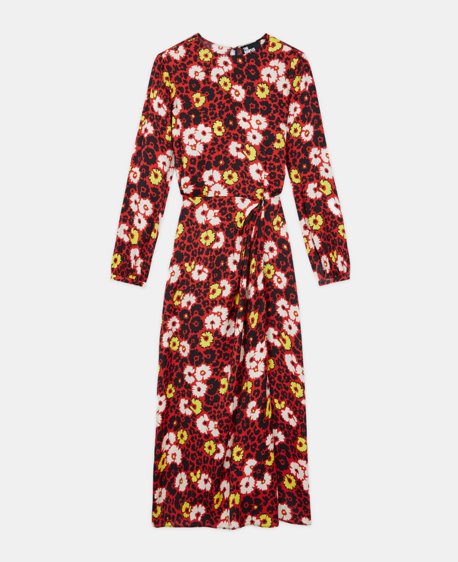 The Kooples F RED / YELLOW floral print long dress