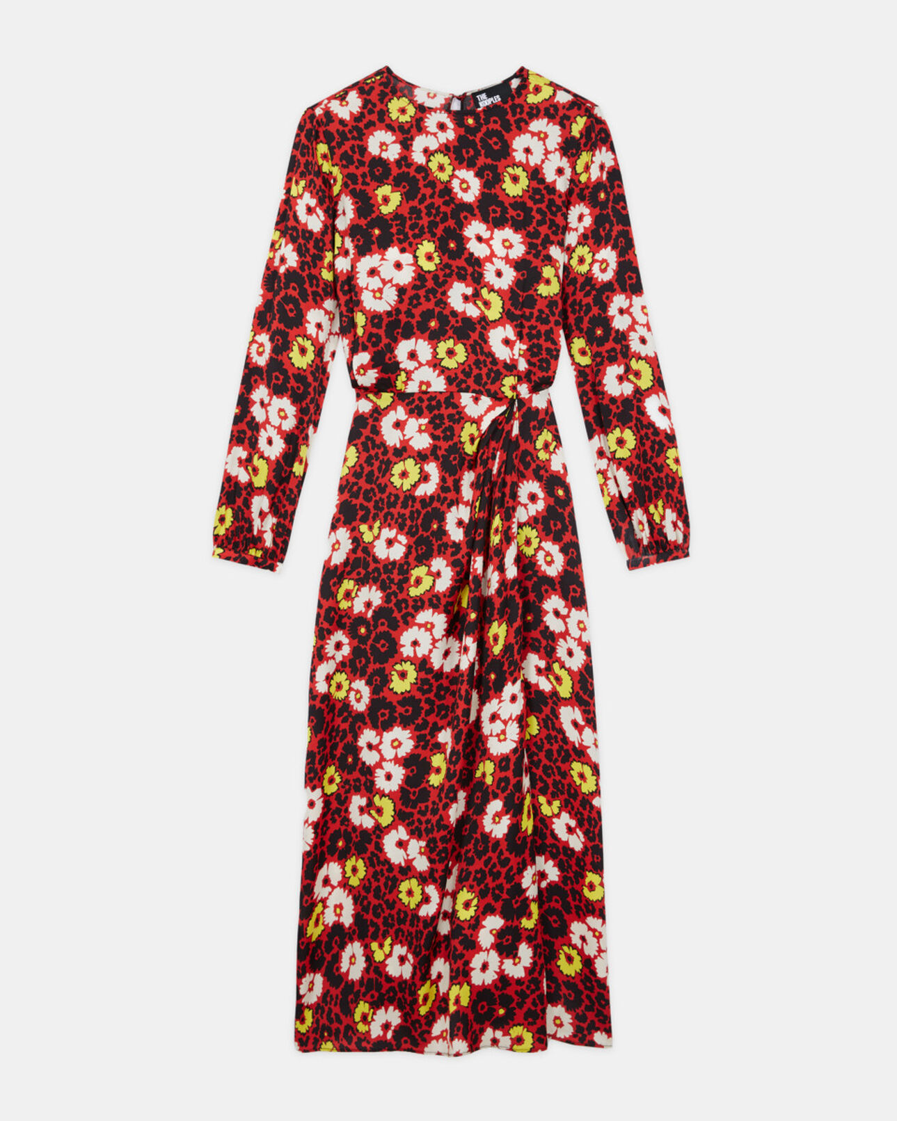 The Kooples FEMME RED / YELLOW robe longue imprimé fleuri