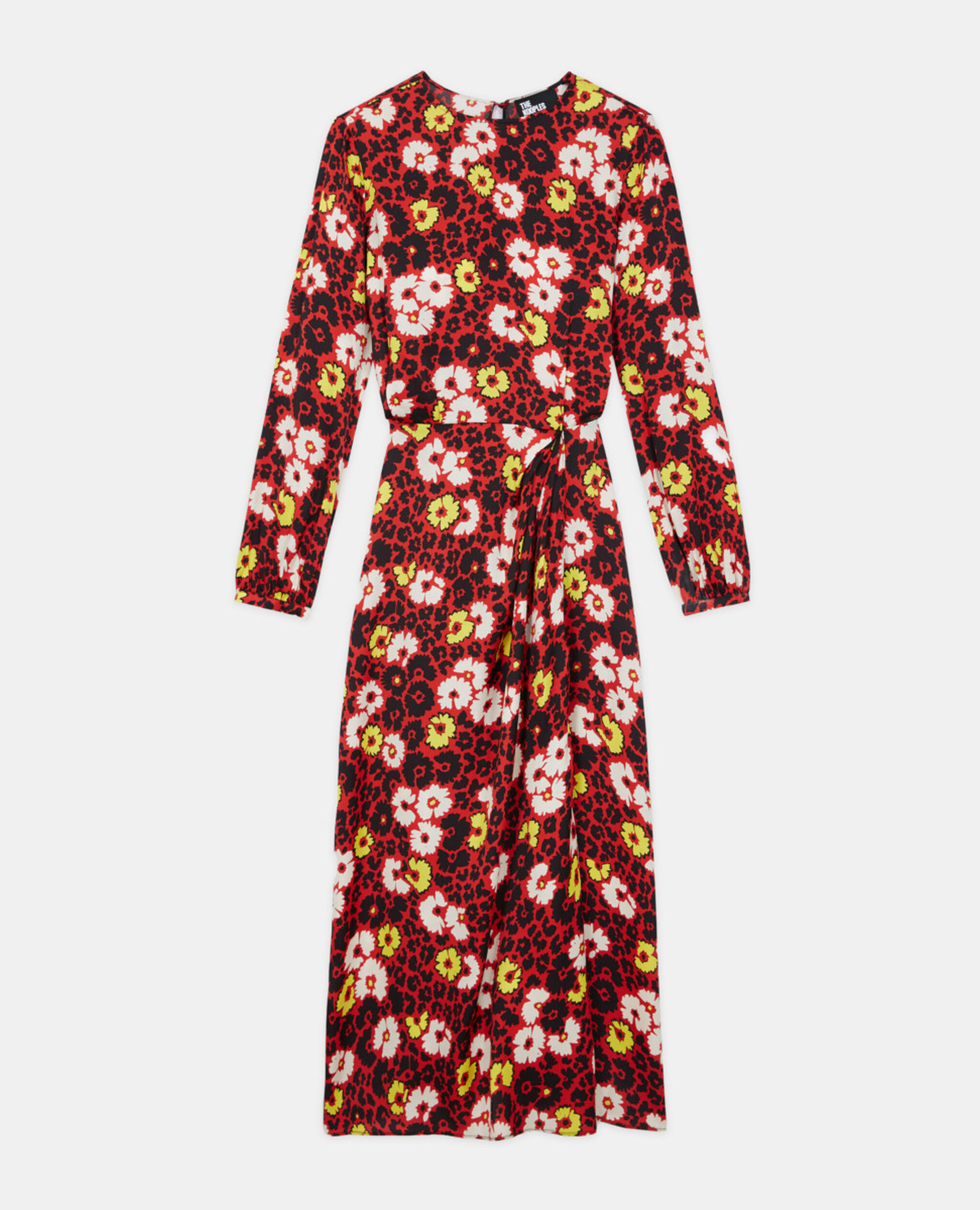 Floral print long dress, RED / YELLOW, hi-res image number null