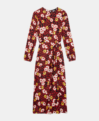 The Kooples F RED / YELLOW floral print long dress