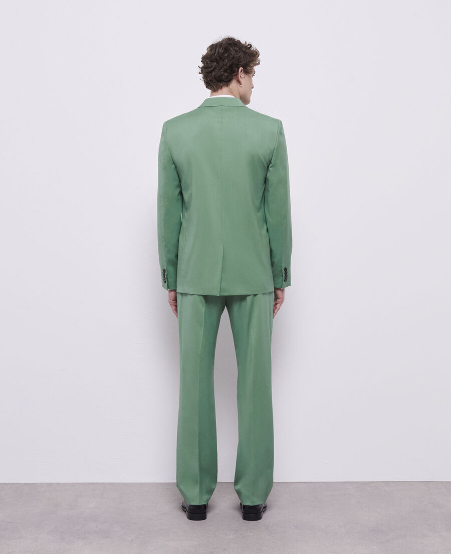 green wool suit jacket