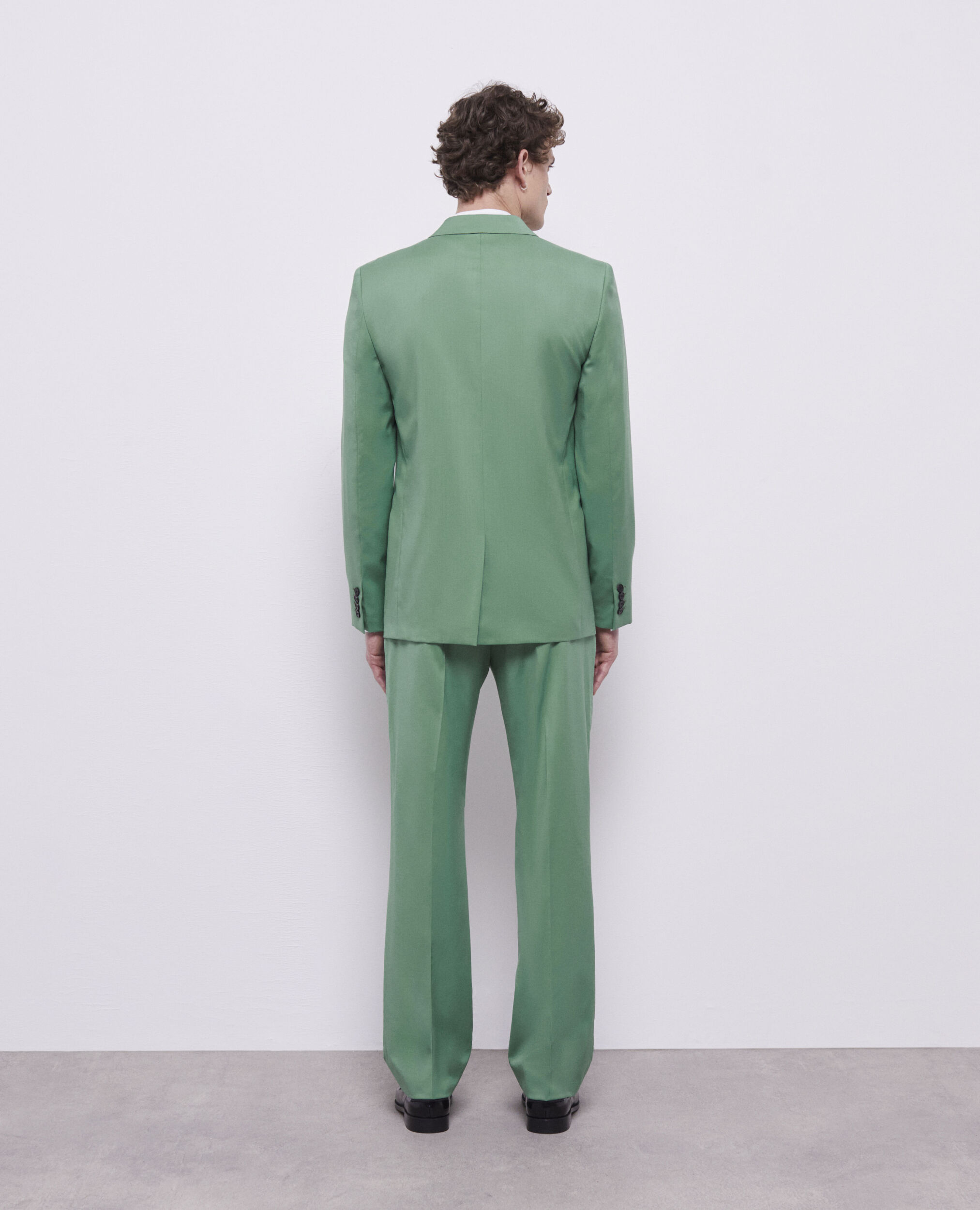 Green wool suit jacket, GREEN, hi-res image number null