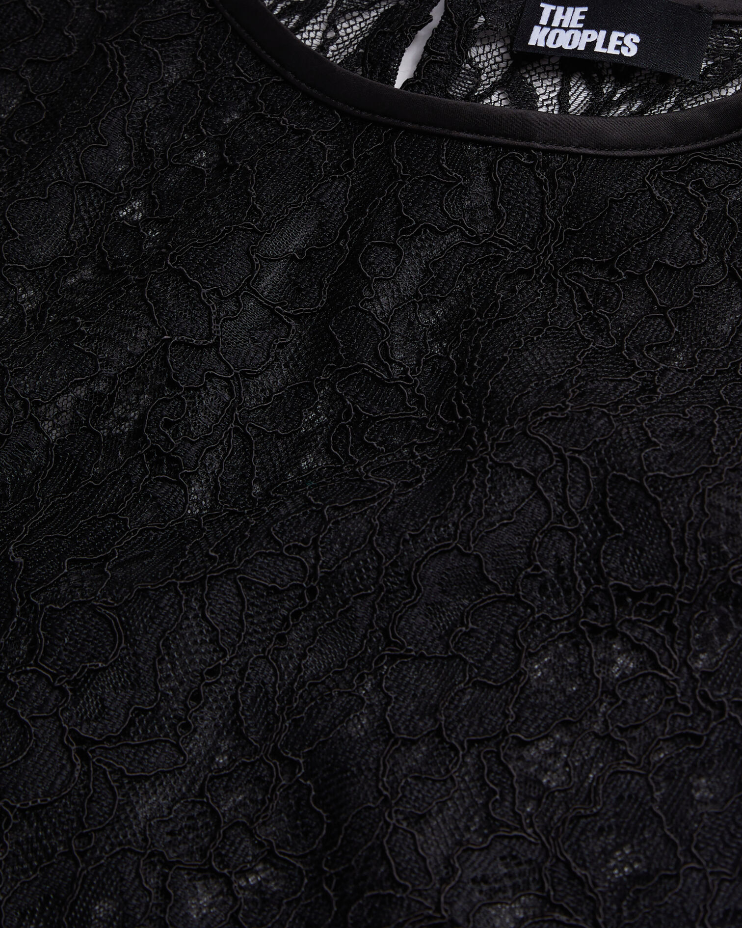 Top corto negro encaje, BLACK, hi-res image number null
