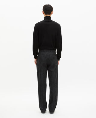 The Kooples HOMME PEARL GREY pantalon de costume droit à fines rayures gris foncé