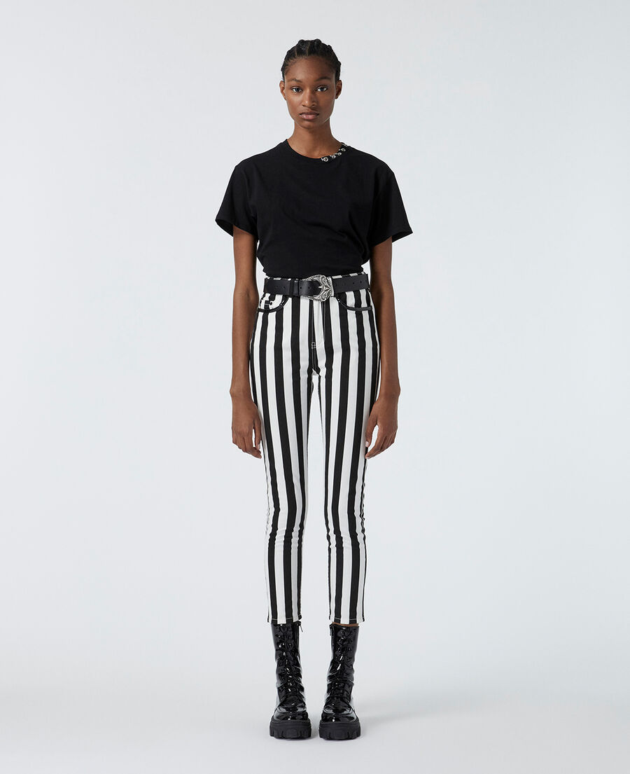 Black and striped slim-fit jeans The Kooples