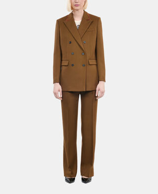 The Kooples DAMEN KAKI braunfarbene anzugjacke aus wolle