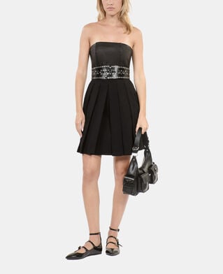 The Kooples FEMME BLACK robe bustier courte noire