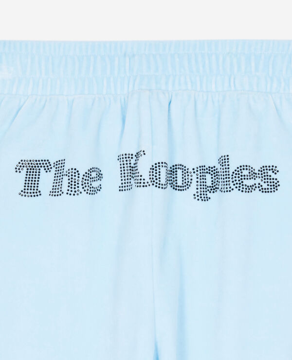 The Kooples WOMEN BABY BLUE light blue velvet jogging bottoms