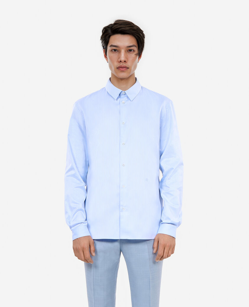 The Kooples HERREN BLUE WHITE elegantes blaues hemd mit chevronstreifen