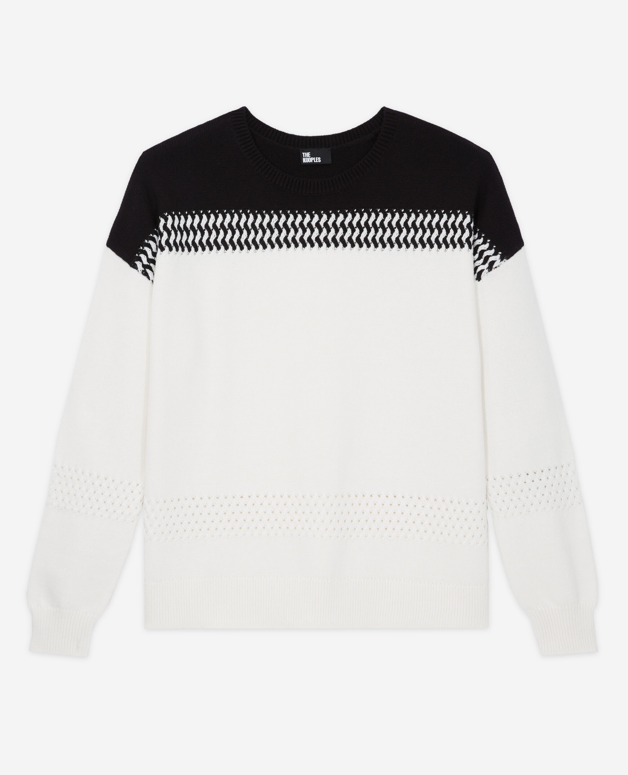 Zweifarbiger Pullover, WHITE / BLACK, hi-res image number null