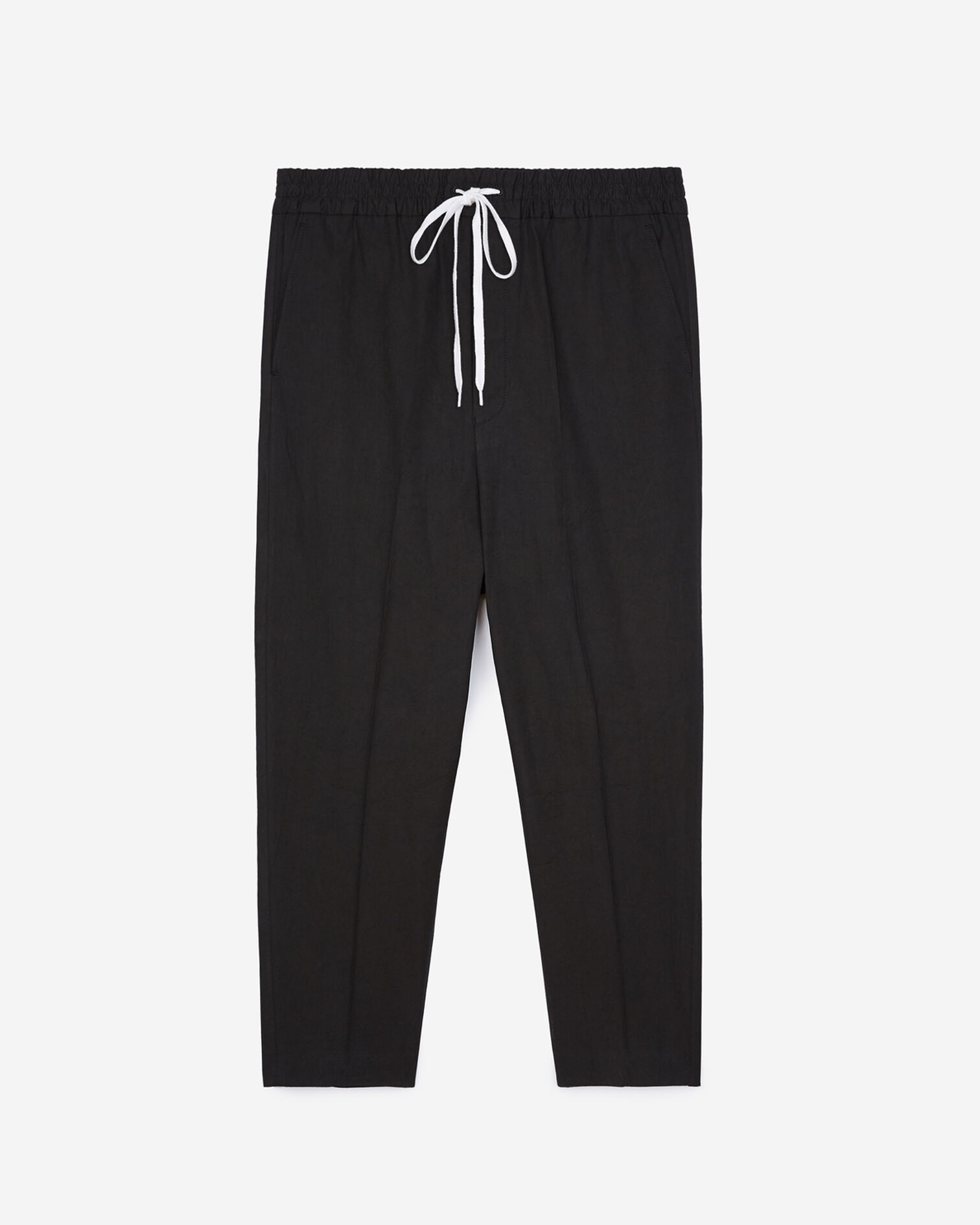 Schwarze Chino aus Baumwolle und Lyocell, BLACK, hi-res image number null