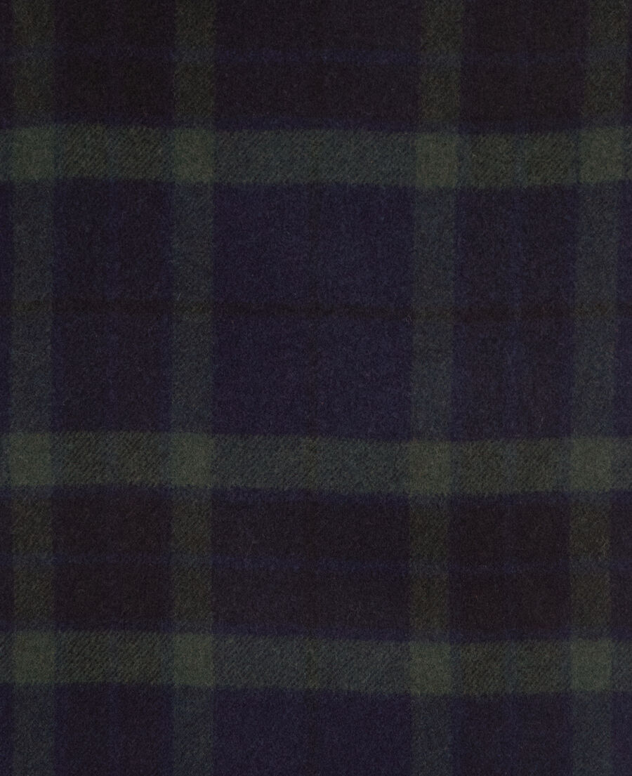 The Kooples M GREEN NAVY checked wool scarf