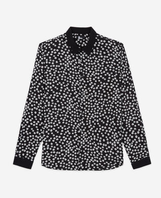 The Kooples HERREN BLACK WHITE hemd mit klassischem kragen und print