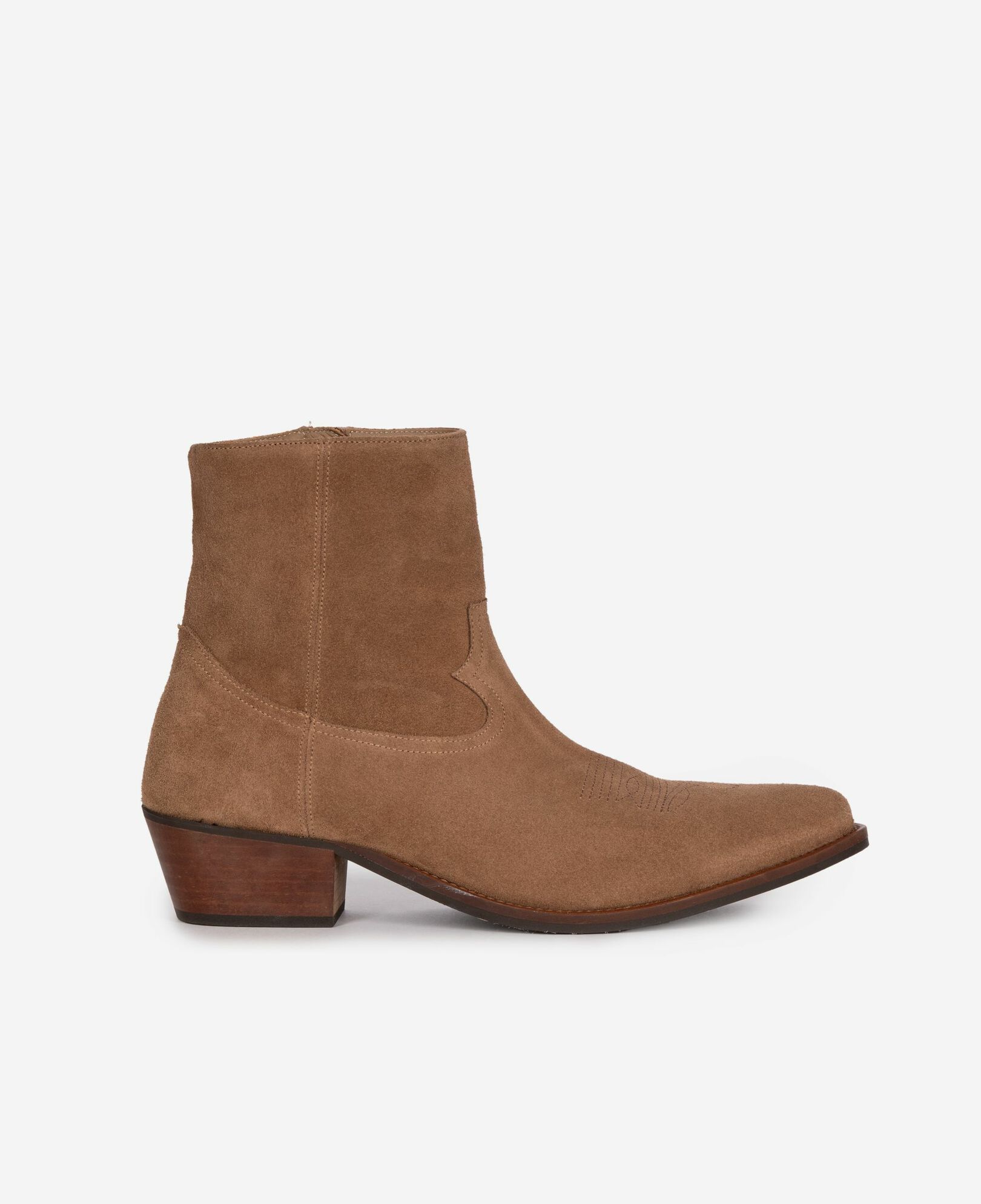 The Kooples MEN BROWN brown leather western-style ankle boots