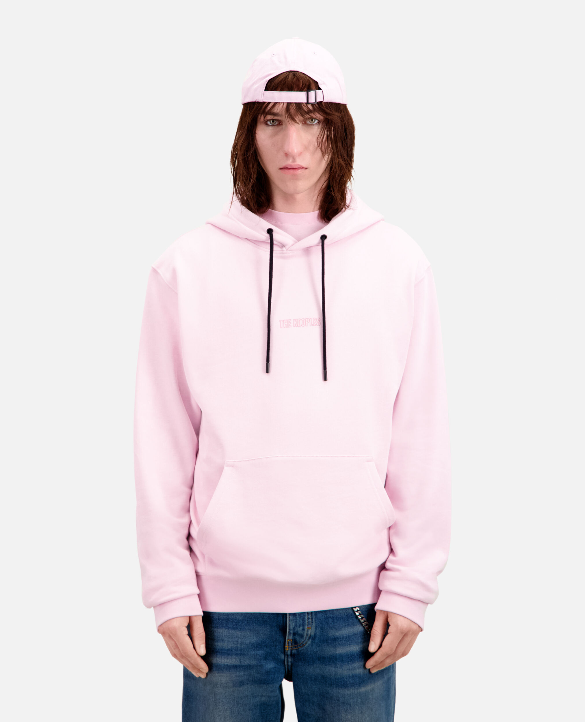 Men's Pink hoodie with logo, PALE PINK, hi-res image number null