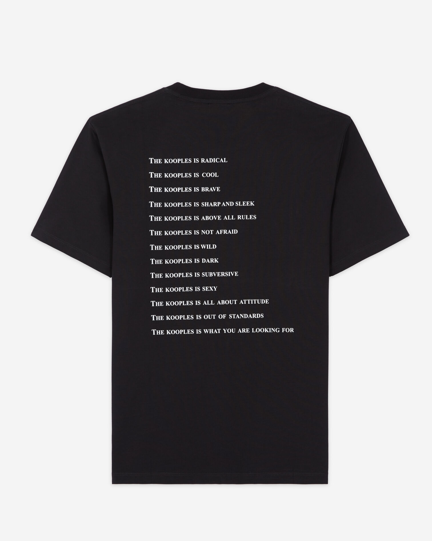 Schwarzes T-Shirt Herren mit „What is“-Strassbesatz, BLACK, hi-res image number null