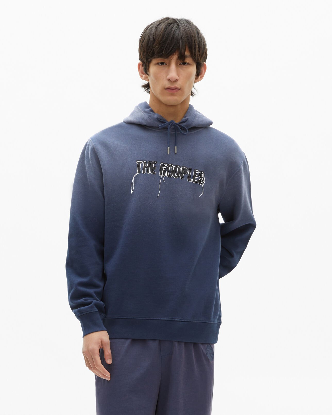 The Kooples HOMBRE DARK NAVY sudadera con logotipo azul marino desteñido