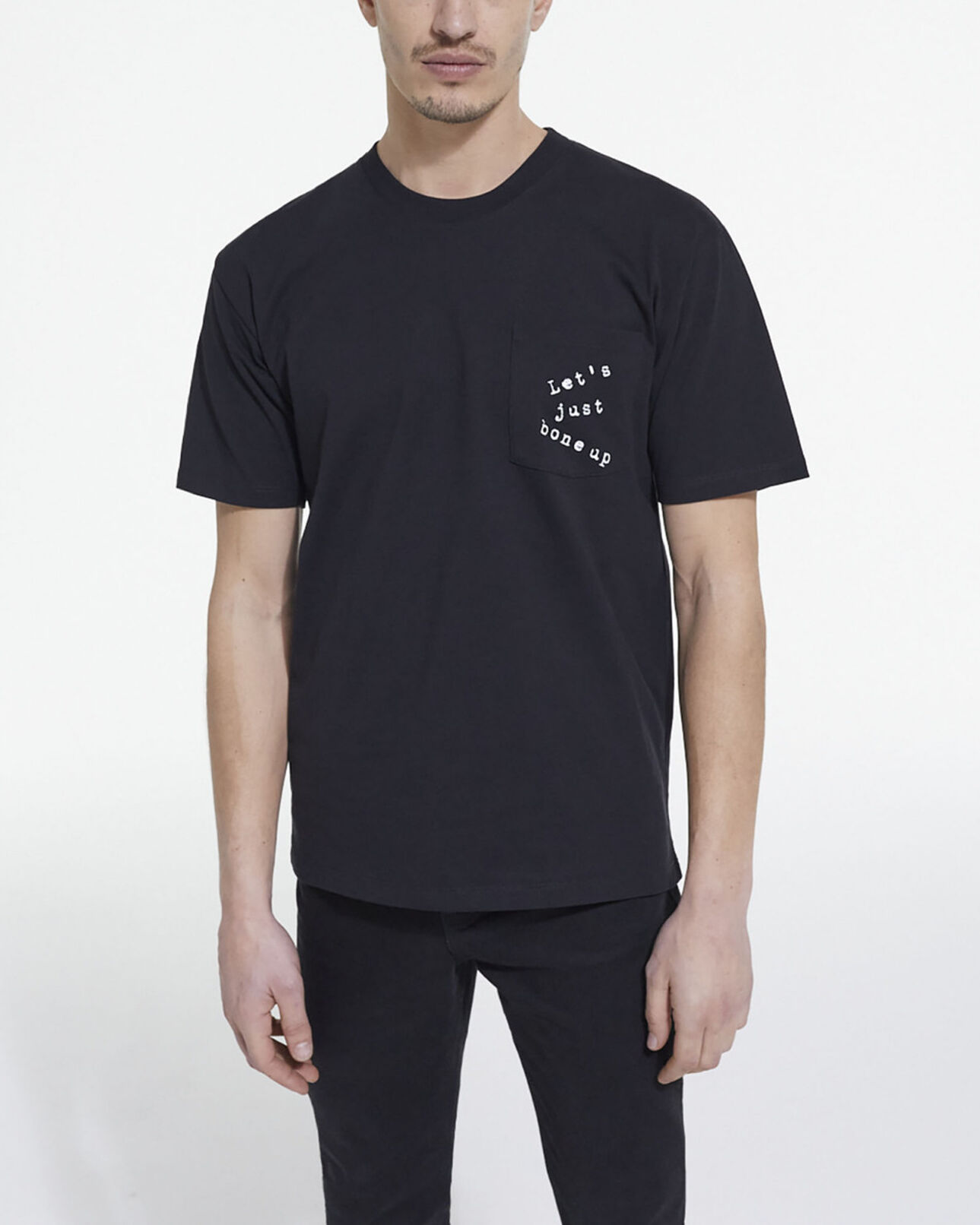 The Kooples MEN BLACK black screen print t-shirt