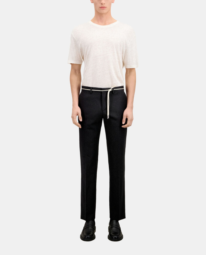 The Kooples HOMME ECRU t-shirt homme ecru en lin avec blason