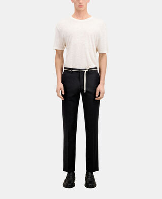 The Kooples HERREN ECRU ecrufarbenes t-shirt herren aus leinen mit wappen