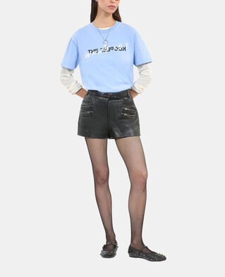 The Kooples WOMEN BLUE WHITE light blue what t-shirt