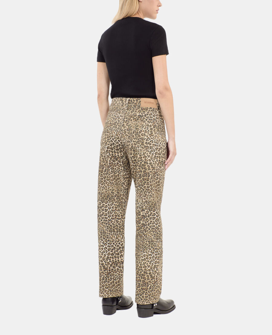 The Kooples FEMME CHOCOLATE jean boyfriend imprimé léopard