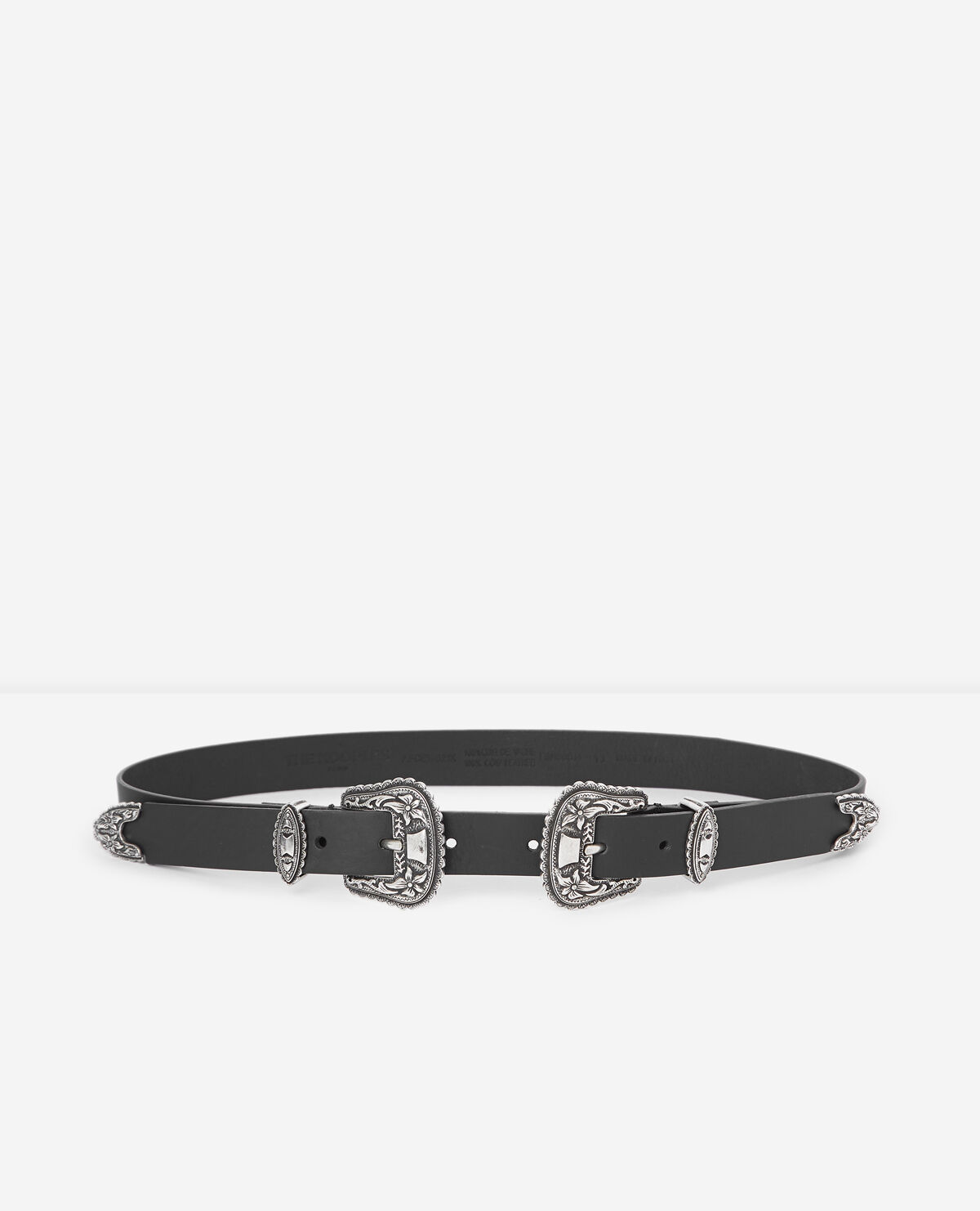 Ceinture en cuir fine double boucle