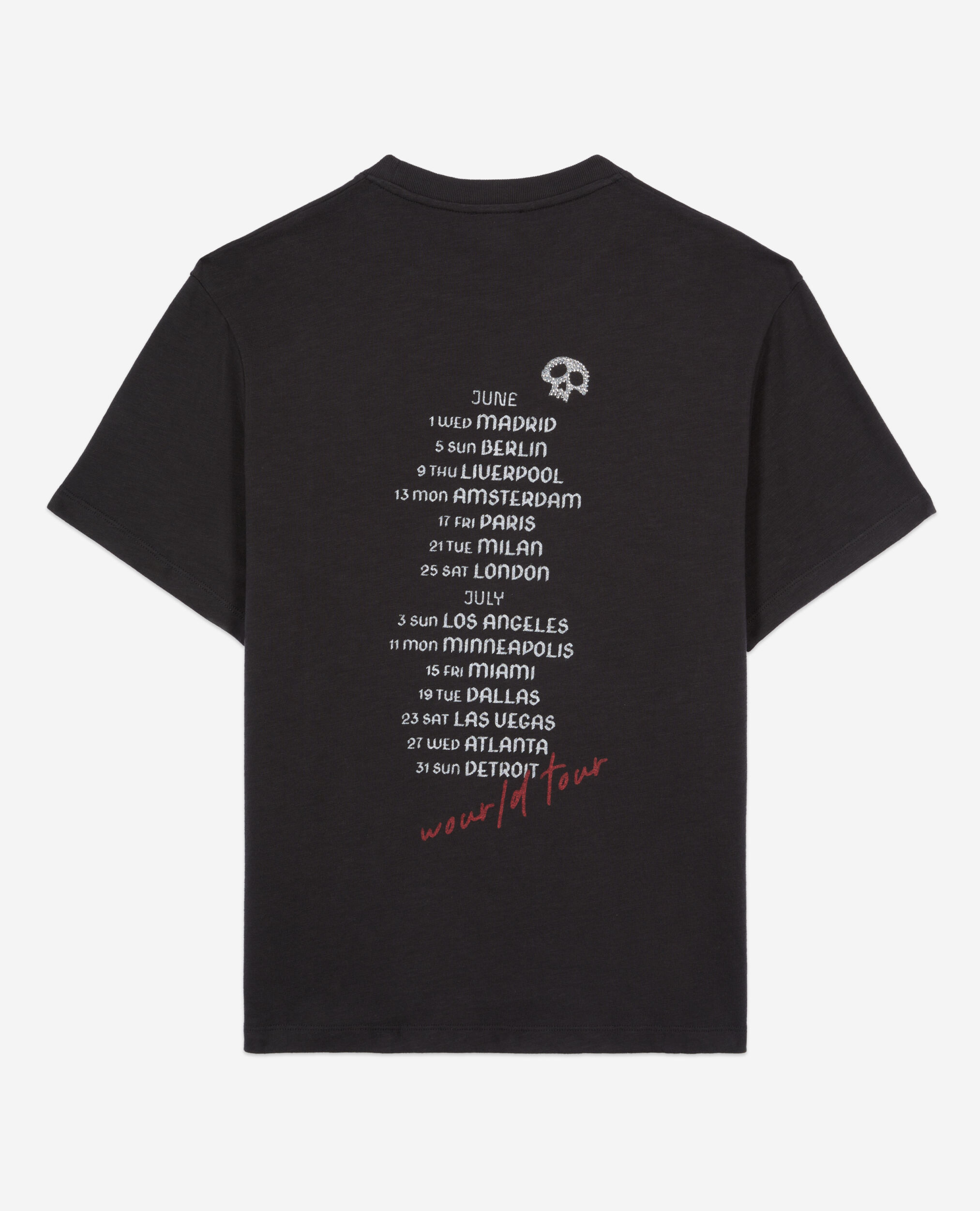 Black t-shirt with Guitar serigraphy, BLACK WASHED, hi-res image number null