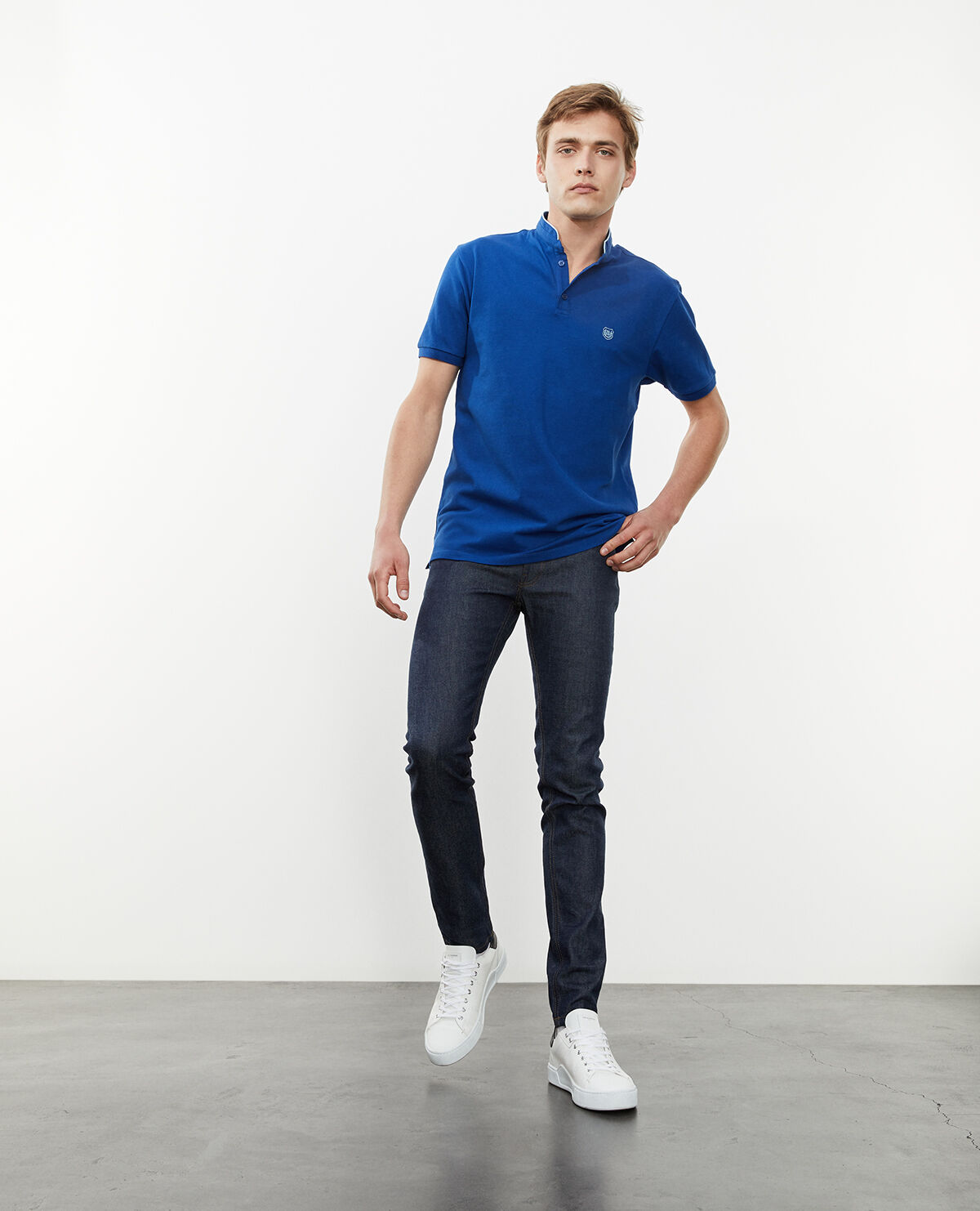 navy blue polo shirt outfit men