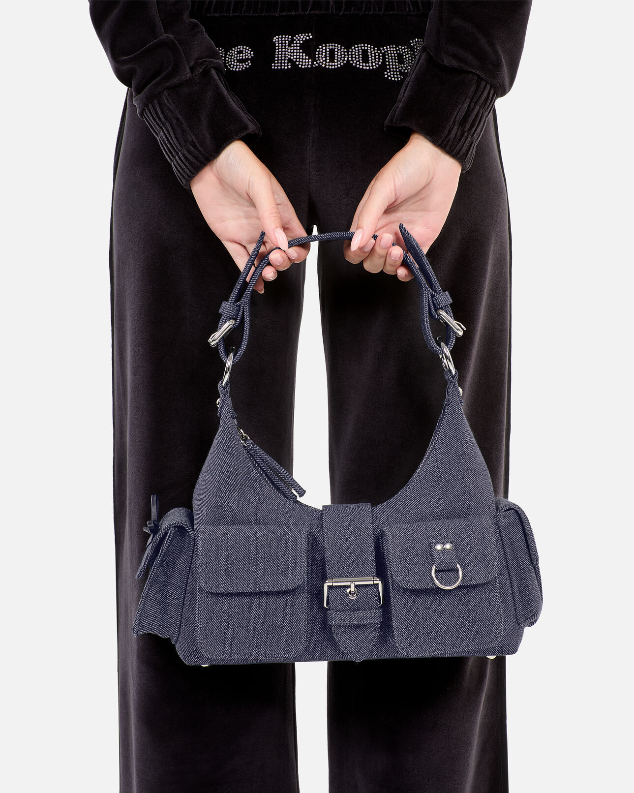 The Kooples FEMME USED RAPIECE sac amelia en denim bleu