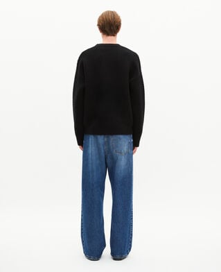 The Kooples MEN BLACK black wool cable sweater
