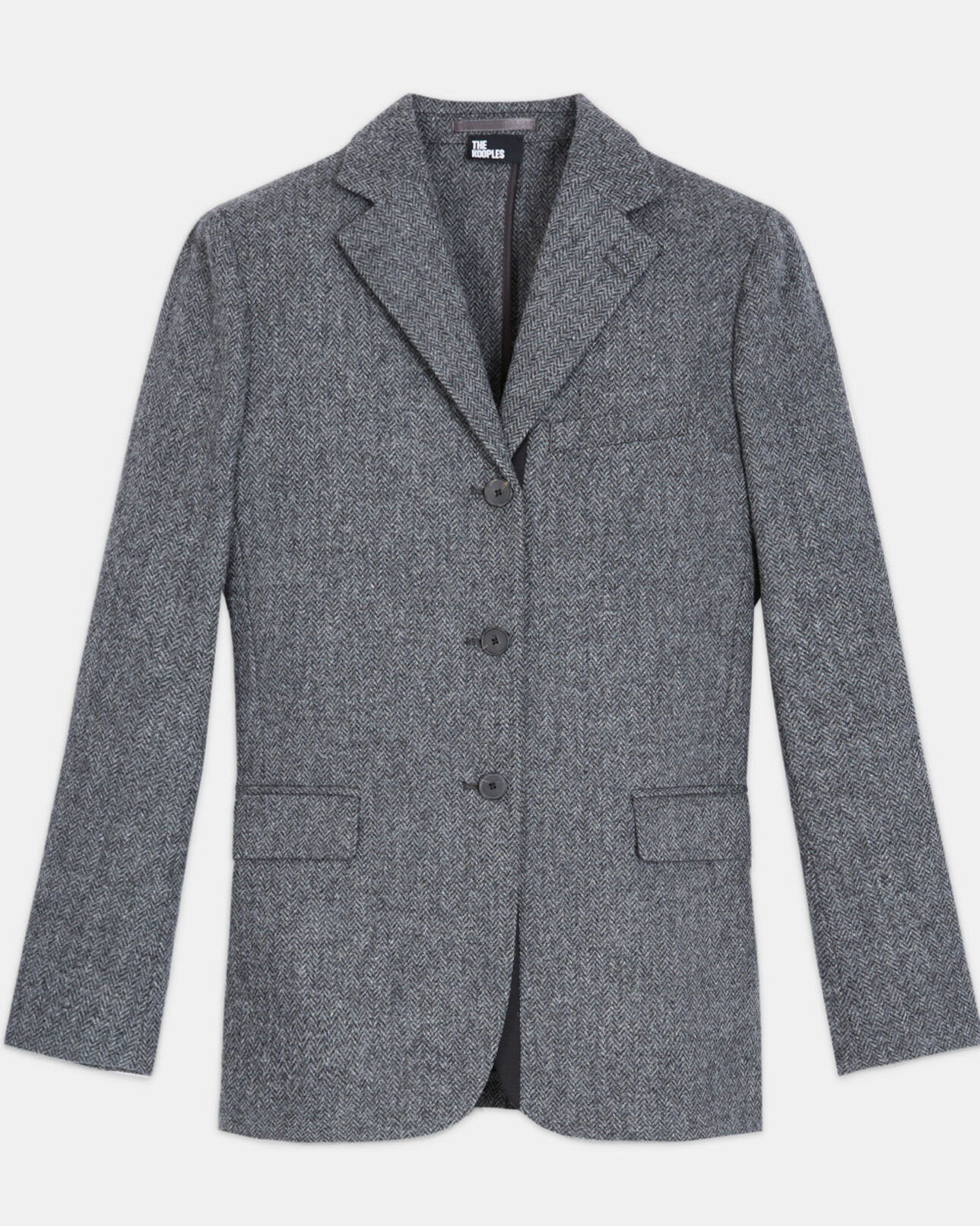 The Kooples FEMME GREY veste en laine à motif grise