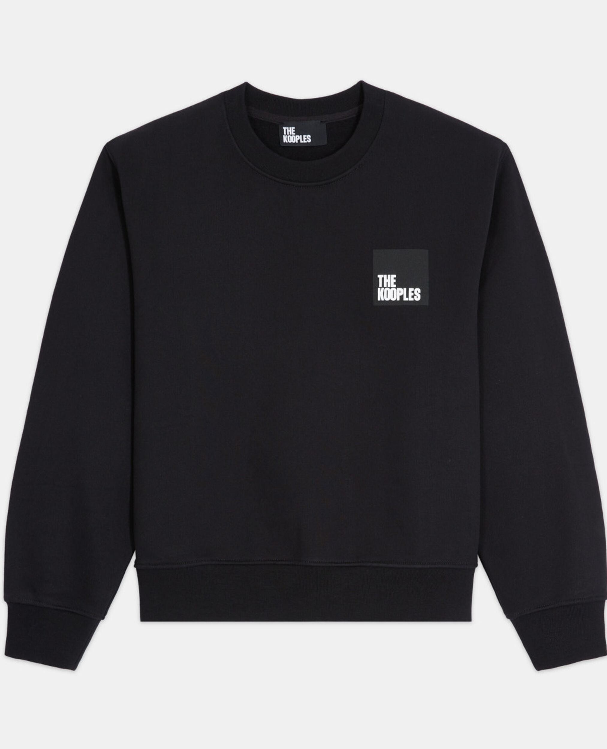 Sweat en coton noir, BLACK, hi-res image number null