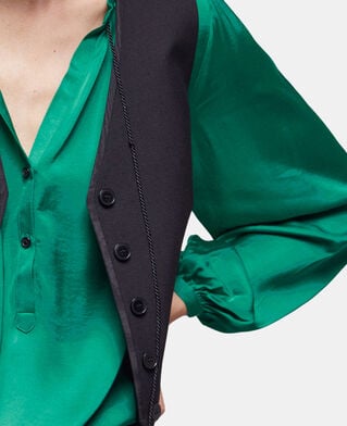 The Kooples DAMEN BLACK WHITE schwarze anzugweste aus wolle