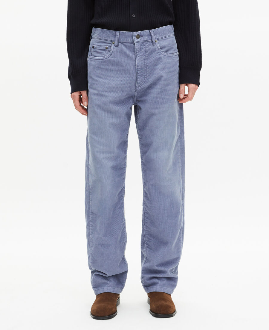 The Kooples HERREN BLUE gerade geschnittene jeans aus blauem cord