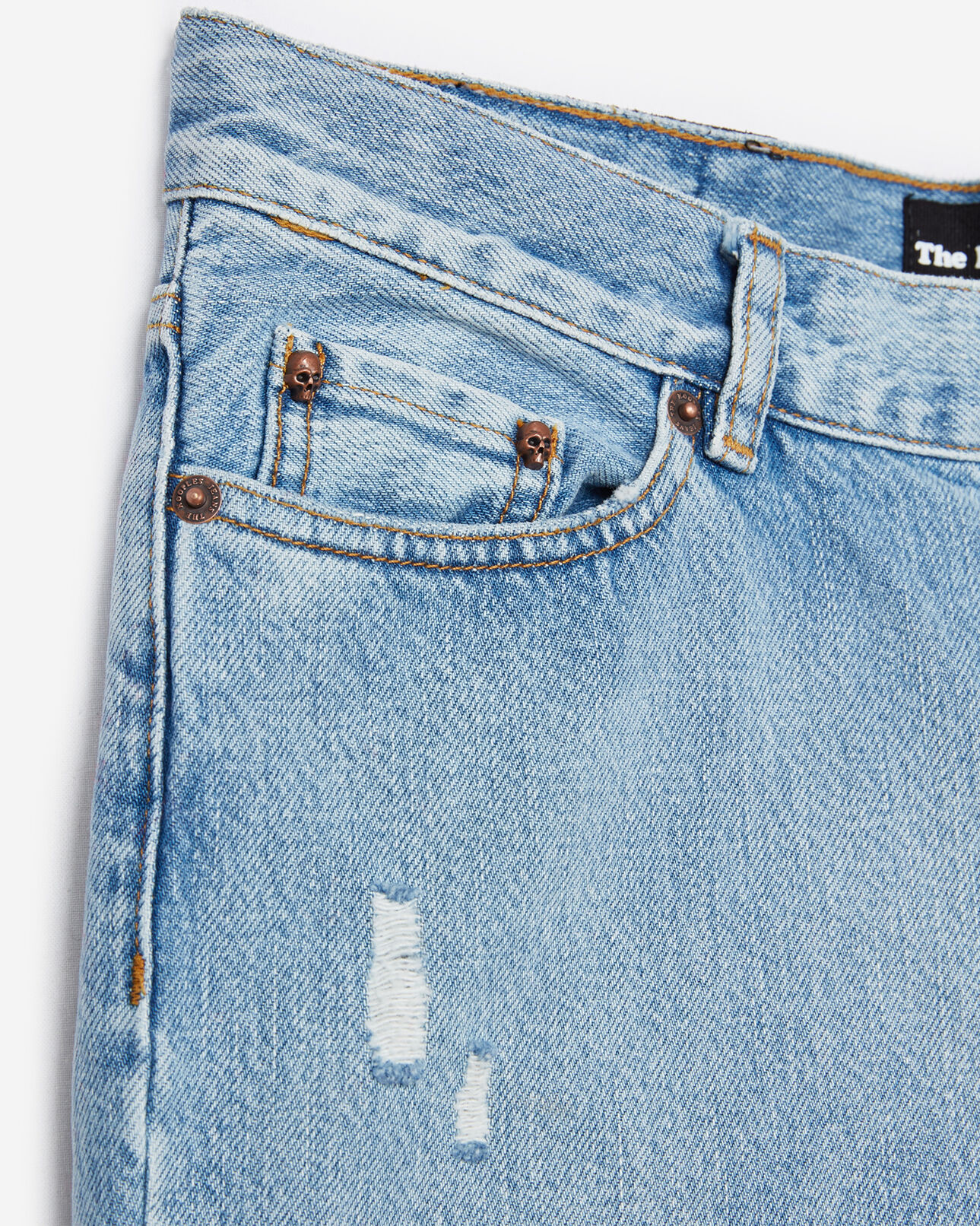 The Kooples WOMEN LIGHT BLUE nelly patchwork denim jeans