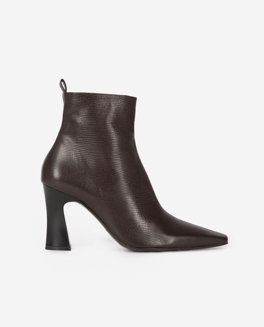The Kooples MUJER BROWN botines de piel efecto lagarto marr&oacute;n