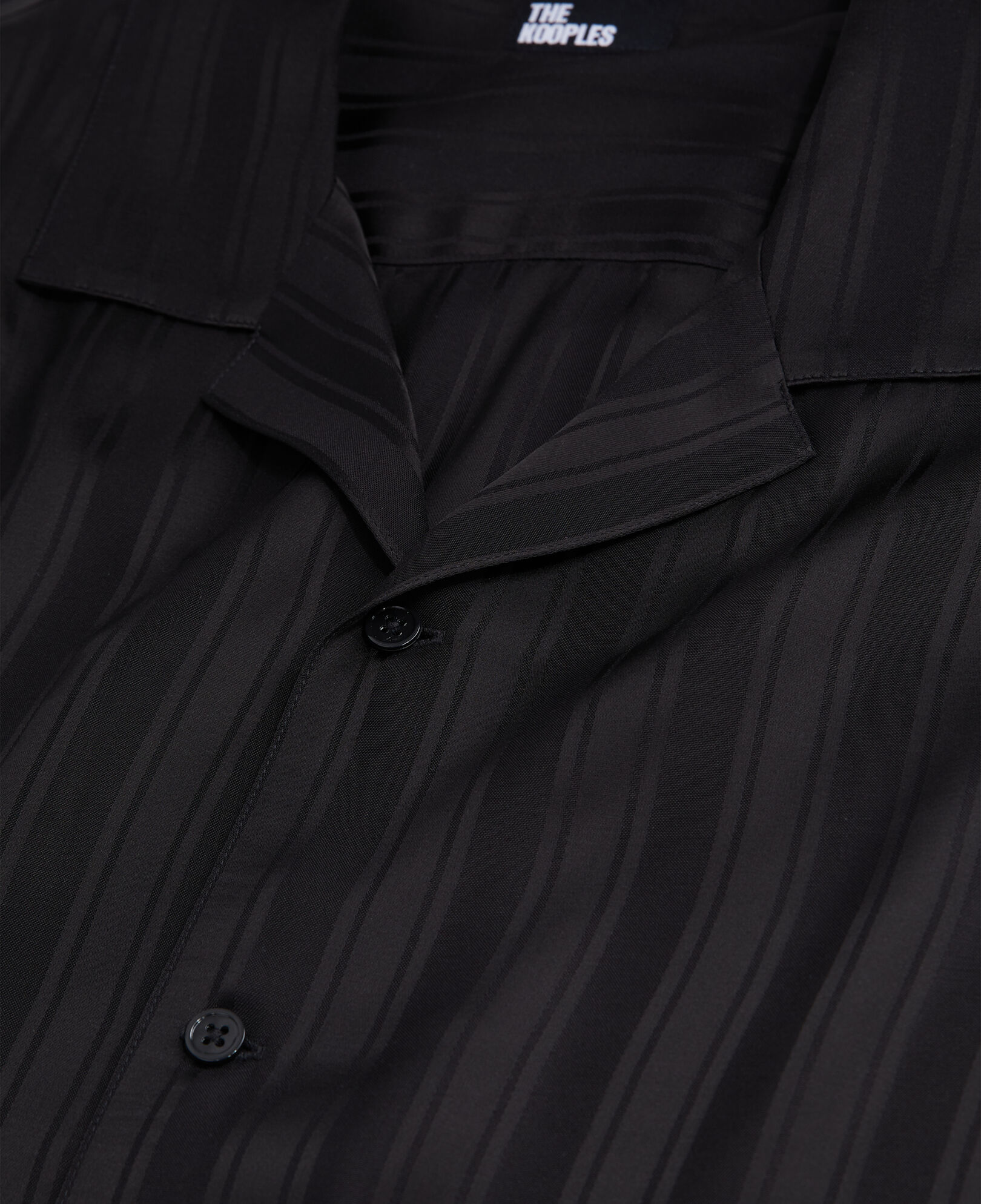 The Kooples HERREN BLACK schwarzes jacquard-hemd mit streifen