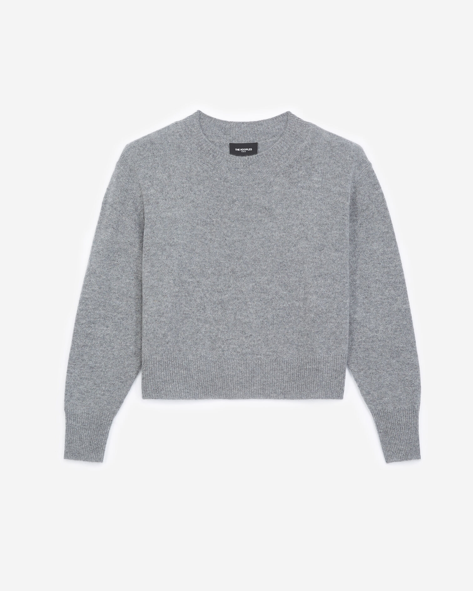 Pull gris col rond, GREY, hi-res image number null