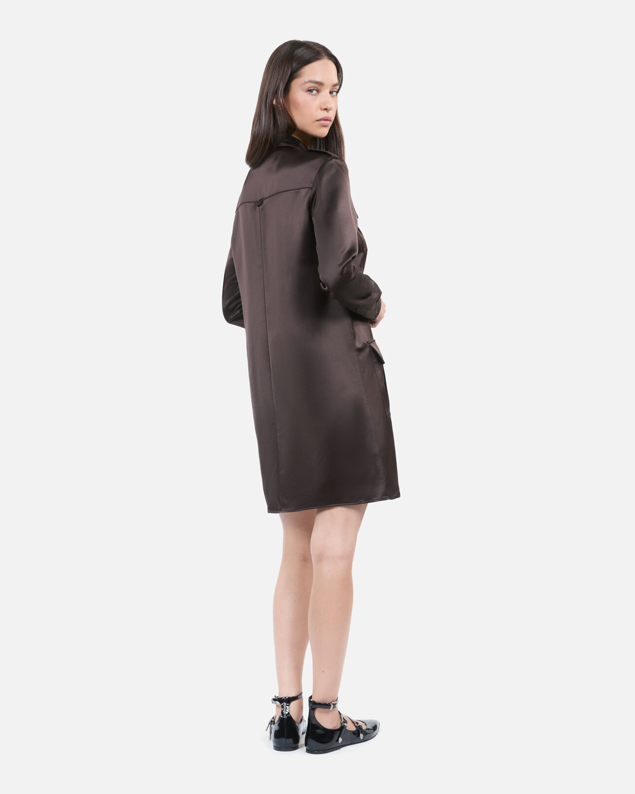 The Kooples DAMEN BROWN kurzes, braunes kleid im safari-stil